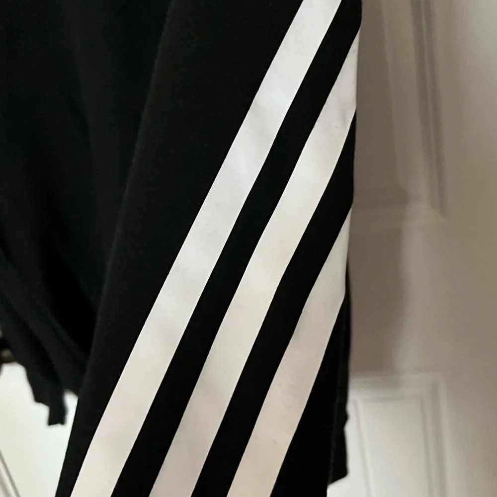 Adidas Black and White Sweatshirt with Signature Stripes